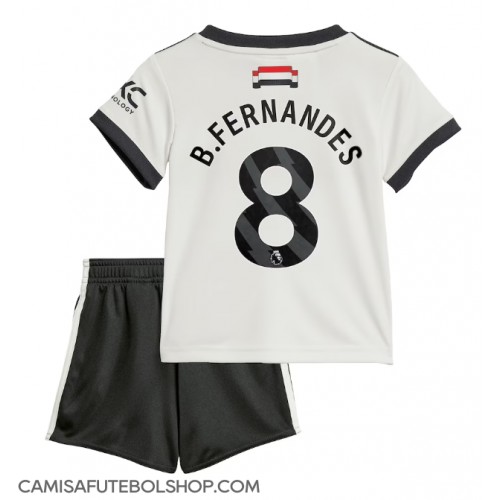 Camisa de time de futebol Manchester United Bruno Fernandes #8 Replicas 3º Equipamento Infantil 2024-25 Manga Curta (+ Calças curtas)